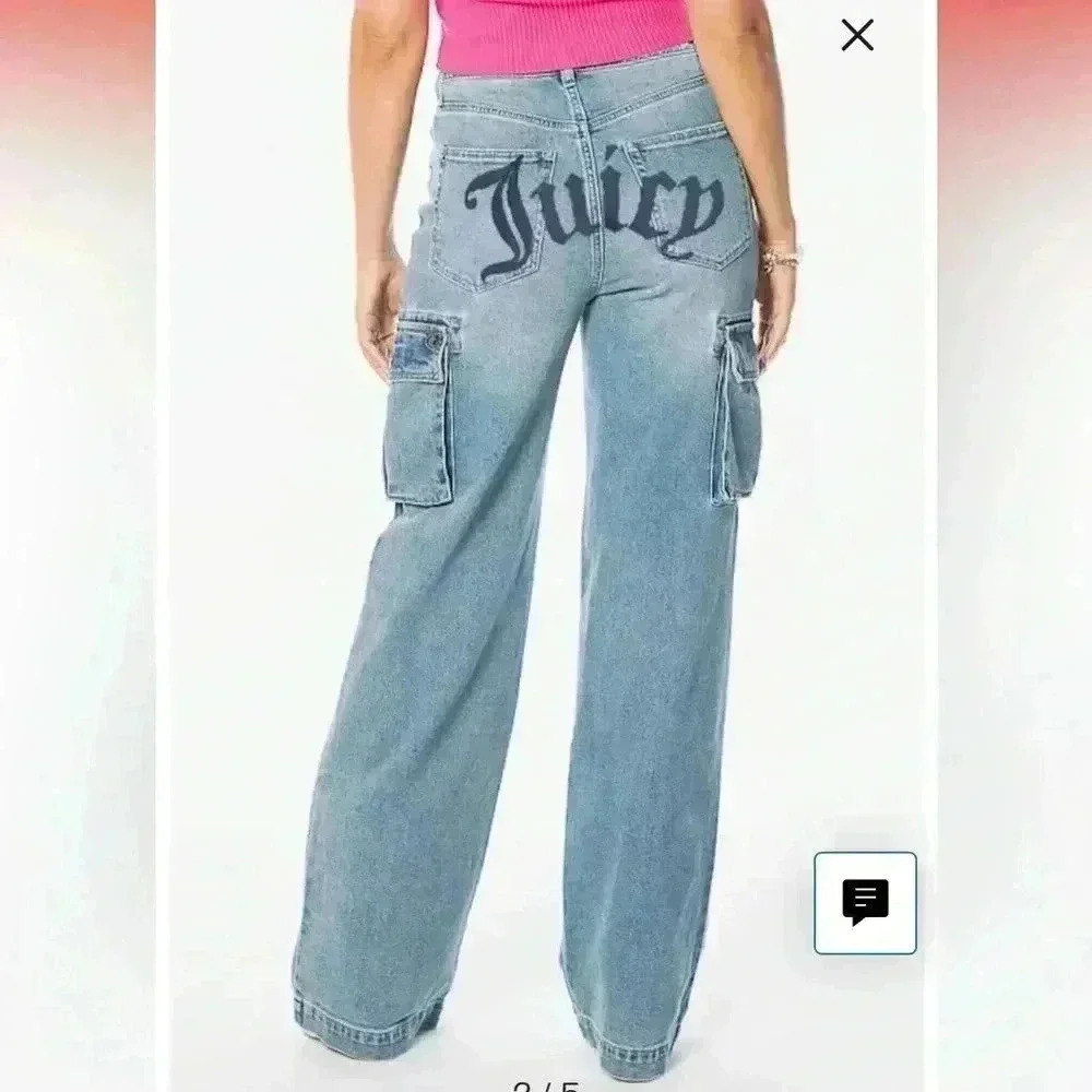NWT Juicy Couture Lunita Cargo Wide Leg Jeans Sz 25 & 27